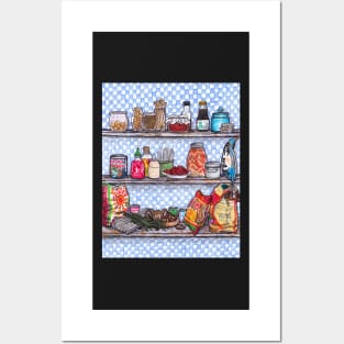 Kitchen Shelves illustration Posters and Art